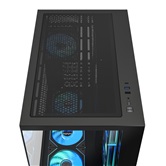 Корпус XASTRA QW500 7ARGB-C10-UC Black ATX/Aquarium/Screewless/7x120mm ARGB PWM FM fans/Argb+PWM HUB 10port/Type-C/ QW500-7FM12A-C10-UC