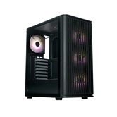 Корпус XASTRA  A409 4ARGB-UC Black ATX/Mesh/Screwless full-size TG / 4x120mm ARGB PWM FС fans/Type-C/ A409-4FС12A-UC