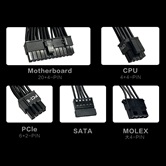 Блок питания PHANTEKS AMP BH 650W (Без кабеля 12V-2x6 (12+4pin), 80 Plus Bronze, ATX 3.1, DC-DC, APFC, 120mm Fan, Japanese main capacitors, Black) / PH-P650BM_BK01