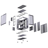 Корпус JONSBO Jonsplus BO400CG, TG (aquarium), mini-ITX, mATX, ATX, серый