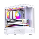 Корпус JONSBO D200 White, TG (aquarium), mini-ITX, mATX, белый