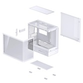 Корпус JONSBO D200 White, TG (aquarium), mini-ITX, mATX, белый