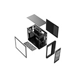 Корпус Powercase TX5, TG, Type-C, No Fans, чёрный, ATX  (CTX5AB-F0)