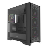 Корпус Powercase ByteFlow Pro ARGB, Black, Tempered Glass, Type-C, 4x 120мм ARGB PWM Fans, чёрный, E-ATX  (CH9GPB-A4)
