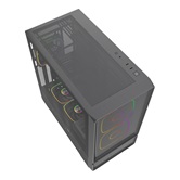 Корпус Powercase AX5, Black, TG, Type-C, 2x 140mm +3x 120mm ARGB PWM Fans, ARGB+PWM HUB, Nylon filters, чёрный, ATX  (CJXA-A5)