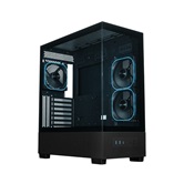 Корпус XASTRA Q500 3ARGB-FG-C10-UC Black ATX/Aquarium/Screewless/ 3x120mm ARGB PWM FG fans/Argb+PWM HUB 10port/ Type-C/ Q500-3FG12A-C10-UC