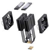 Кулер JONSBO CA90 Black LGA1851/1700/1200/115X/AM5/AM4 (8шт/кор, TDP 270W, PWM, 130mm Black Fan + 120mm Black Fan, 6 тепловых трубок, медная база, 4-pin) Retail