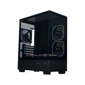 Корпус XASTRA Q400M 5ARGB-FG-C6-UC Black mATX/Aquarium/Screewless/ 5x120mm ARGB PWM FG fans/Argb+PWM HUB 6port/ Type-C/ Q400M-5FG12A-C6-UC