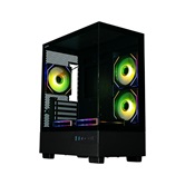 Корпус XASTRA Q400M 5ARGB-C6-UC Black mATX/Aquarium/Screewless/ 5x120mm ARGB PWM FM fans/Argb+PWM HUB 6port/ Type-C/ Q400M-5FM12A-C6-UC