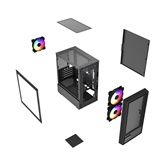 Корпус Powercase Mistral SM02, Tempered Glass, 3x120mm FRGB fans, чёрный, mATX  (CMMSM02B-L3)