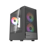 Корпус Powercase Mistral SM02 ARGB, Tempered Glass, 3x120mm ARGB PWM fans, чёрный, mATX  (CMMSM02B-A3)
