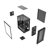 Корпус Powercase Mistral SM03 ARGB, Tempered Glass, 3x120mm ARGB PWM fans, чёрный, mATX  (CMMSM03B-A3)