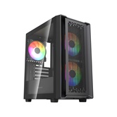Корпус Powercase Mistral SM04 ARGB, Tempered Glass, Front Nylon Filter, 3x120mm ARGB PWM fans, чёрный, mATX  (CMMSM04B-A3)