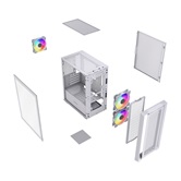 Корпус Powercase Mistral SM04 ARGB, Tempered Glass, Front Nylon Filter, 3x120mm ARGB PWM fans, белый, mATX  (CMMSM04W-A3)