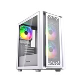 Корпус Powercase Mistral SM04 ARGB, Tempered Glass, Front Nylon Filter, 3x120mm ARGB PWM fans, белый, mATX  (CMMSM04W-A3)