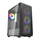 Корпус Powercase Mistral S4B ARGB, Tempered Glass, 4x 120mm ARGB PWM Fans, чёрный, ATX  (CMSB-A4)