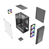 Корпус Powercase Mistral S4B ARGB, Tempered Glass, 4x 120mm ARGB PWM Fans, чёрный, ATX  (CMSB-A4)