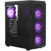 Корпус Powercase Mistral S4B ARGB, Tempered Glass, 4x 120mm ARGB PWM Fans, чёрный, ATX  (CMSB-A4)