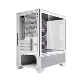 Корпус Powercase Vision Micro M4W, Tempered Glass, Type-C, 3x 120mm ARGB PWM Fan, белый, mATX  (CVMM4W-A3)