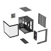 Корпус Powercase Vision Micro M5B, Curved Glass, Type-C, 3x 120mm ARGB PWM Fan, чёрный, mATX  (CVMM5B-A3)