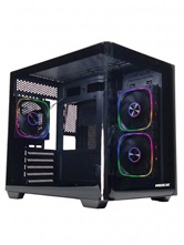 Корпус Powercase Vision Micro M5B, Curved Glass, Type-C, 3x 120mm ARGB PWM Fan, чёрный, mATX  (CVMM5B-A3)