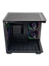 Корпус Powercase Vision Micro M5B, Curved Glass, Type-C, 3x 120mm ARGB PWM Fan, чёрный, mATX  (CVMM5B-A3)