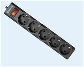 Сетевой фильтр Defender ES largo 1.8 м, 5 розеток, черный (99497)