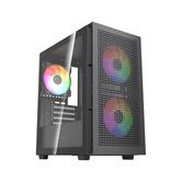 Корпус Powercase Mistral SM05 ARGB, Tempered Glass, 3x120mm ARGB PWM fans, чёрный, mATX  (CMMSM05B-A3)