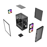 Корпус Powercase Mistral SM05 ARGB, Tempered Glass, 3x120mm ARGB PWM fans, чёрный, mATX  (CMMSM05B-A3)