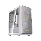 Корпус Powercase Mistral SM06 ARGB, Tempered Glass, 3x120mm ARGB PWM fans, белый, mATX  (CMMSM06W-A3)