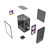 Корпус Powercase Mistral SM07 ARGB, Tempered Glass, 3x120mm ARGB PWM fans, чёрный, mATX  (CMMSM07B-A3)