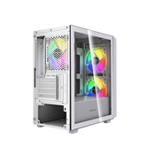Корпус Powercase Mistral SM07 ARGB, Tempered Glass, 3x120mm ARGB PWM fans, белый, mATX  (CMMSM07W-A3)