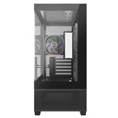Корпус Powercase Vision Micro S4B, Tempered Glass, Type-C, 3x 120mm ARGB PWM Fan, ARGB+PWM HUB, чёрный, mATX  (CVMMSHB-A3)