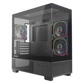 Корпус Powercase Vision Micro S4B, Tempered Glass, Type-C, 3x 120mm ARGB PWM Fan, ARGB+PWM HUB, чёрный, mATX  (CVMMSHB-A3)