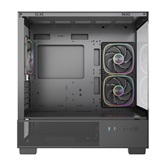 Корпус Powercase Vision Micro S4B, Tempered Glass, Type-C, 3x 120mm ARGB PWM Fan, ARGB+PWM HUB, чёрный, mATX  (CVMMSHB-A3)