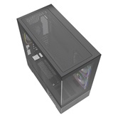 Корпус Powercase Vision Micro S4B, Tempered Glass, Type-C, 3x 120mm ARGB PWM Fan, ARGB+PWM HUB, чёрный, mATX  (CVMMSHB-A3)