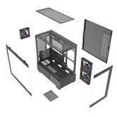 Корпус Powercase Vision Micro S4B, Tempered Glass, Type-C, 3x 120mm ARGB PWM Fan, ARGB+PWM HUB, чёрный, mATX  (CVMMSHB-A3)