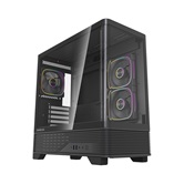 Корпус Powercase Vision Micro M6B, Curved Glass, Type-C, 3x 120mm ARGB PWM Fan, чёрный, mATX  (CVMM6B-A3)