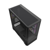 Корпус Powercase Vision Micro M6B, Curved Glass, Type-C, 3x 120mm ARGB PWM Fan, чёрный, mATX  (CVMM6B-A3)