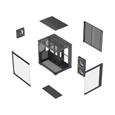 Корпус Powercase Vision Micro M5CB, Tempered Glass, Type-C, 3x 120mm ARGB PWM Fan, ARGB+PWM HUB, чёрный, mATX  (CVMM5CHB-A3)