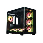 Корпус XASTRA QR600 7ARGB C10-UC  Black ATX/Aquarium/Curve Glass //Led Strip/7x120mm ARGB PWM FM fans/Argb+PWM HUB 10port/ Type-C/ QR600-7FM12A-C10-UC-L