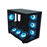 Корпус XASTRA QR600 7ARGB C10-UC  Black ATX/Aquarium/Curve Glass //Led Strip/7x120mm ARGB PWM FM fans/Argb+PWM HUB 10port/ Type-C/ QR600-7FM12A-C10-UC-L