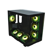 Корпус XASTRA QR600 7ARGB C10-UC  Black ATX/Aquarium/Curve Glass //Led Strip/7x120mm ARGB PWM FM fans/Argb+PWM HUB 10port/ Type-C/ QR600-7FM12A-C10-UC-L