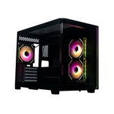Корпус XASTRA QR600M 3ARGB C10-UC Black mATX/Aquarium/Curve Glass /Led Strip/3x120mm ARGB PWM FM fans/ Argb+PWM HUB 10port /Type-C/ QR600M-3FM12A-C10-UC-L