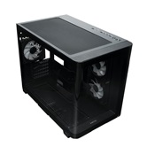 Корпус XASTRA QR600M 3ARGB C10-UC Black mATX/Aquarium/Curve Glass /Led Strip/3x120mm ARGB PWM FM fans/ Argb+PWM HUB 10port /Type-C/ QR600M-3FM12A-C10-UC-L