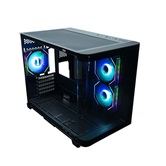 Корпус XASTRA QR500M 3ARGB C10-UC Black mATX/Aquarium/ 2 Curve Glass /3x120mm ARGB PWM FM fans/ Argb+PWM HUB 10port /Type-C/ QR500M-3FM12A-C10-UC