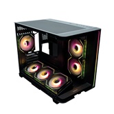 Корпус XASTRA QR600M 6ARGB C10-UC Black mATX/Aquarium/Curve Glass /Led Strip/6x120mm ARGB PWM FM fans/ Argb+PWM HUB 10port /Type-C/ QR600M-6FM12A-C10-UC-L