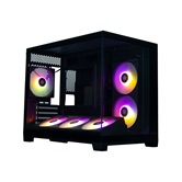 Корпус XASTRA QW500M 6ARGB-FC-C6-UC Black mATX/Aquarium/Screewless/ 1x120+1x240+1x360mm ARGB PWM FC fans/Argb+PWM HUB 6port/Type-C/ QW500M-1FA36A-1FA24A-1FC12A-C6-UC