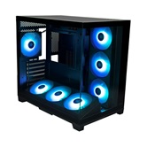 Корпус XASTRA QW500 7ARGB-FC-C6-UC Black ATX/Aquarium/Screewless/1x120mm+2x360mm ARGB PWM FC fans/Argb+PWM HUB 6port/Type-C/ QW500-2FA36A-1FC12-C6-UC
