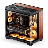 Корпус JONSBO TK-4 Wood, TG (aquarium), 6x140mm ARGB Fan, 2x92mm ARGB Fan, mini-ITX, mATX, ATX, черный